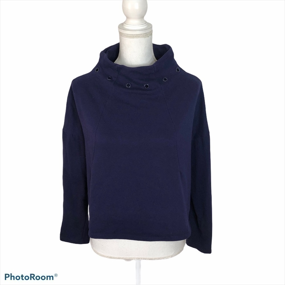 Demi Lovato Fabletics Blue Turtleneck Sweatshirt Medium Cowl Neck